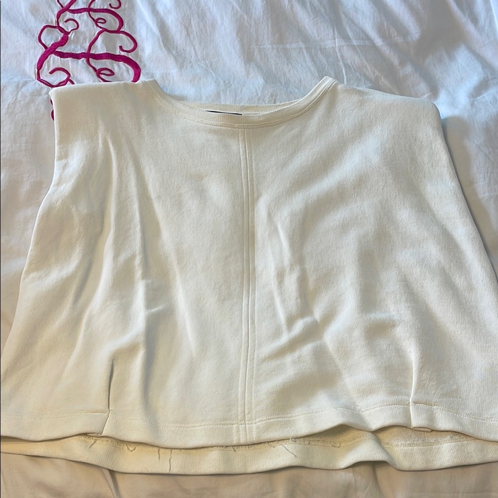 Zara Cream Boxy Sleeveless Tank Top